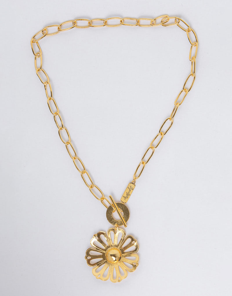 Necklace Gerbera DB-T093 18K Laminated Gold By Dayana Montoya