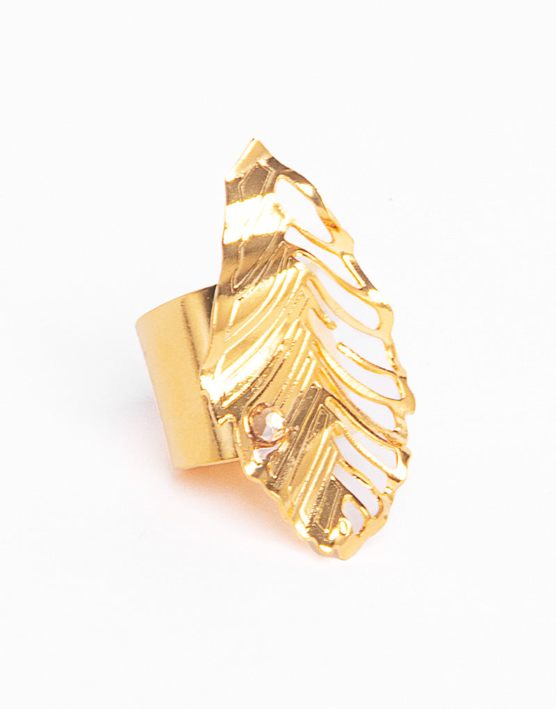 Ring Carbonero DAA-T043 18K Laminated Gold By Dayana Montoya